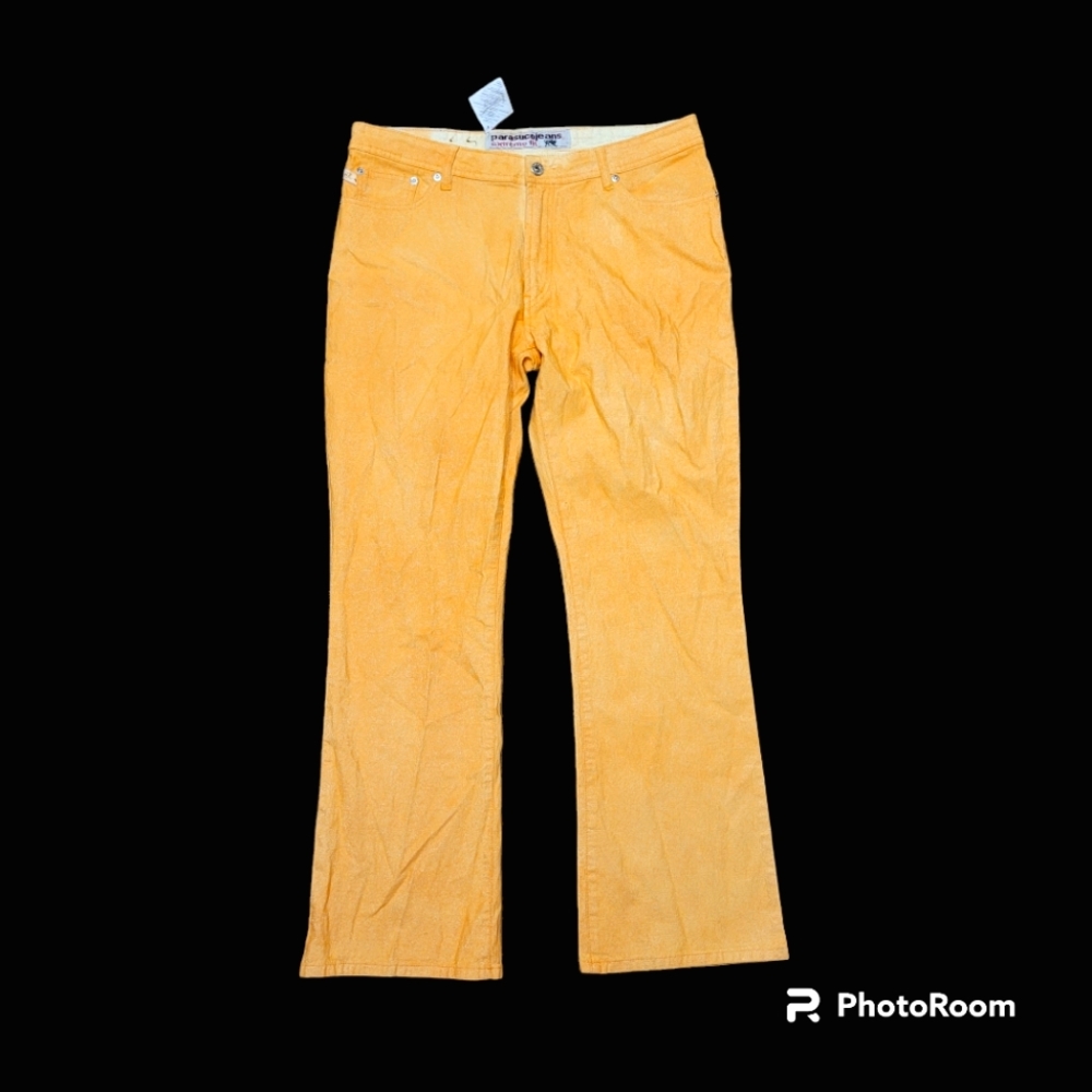 Nwt! Vintage Parasuco Y2K Women's Orange Flare Jeans Sz 36x31
